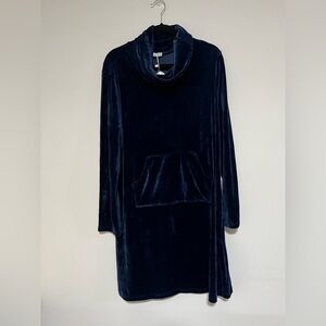 NWT Ekouaer Cozy Velour Cowl Neck Long Sleeve Nightgown Size XL